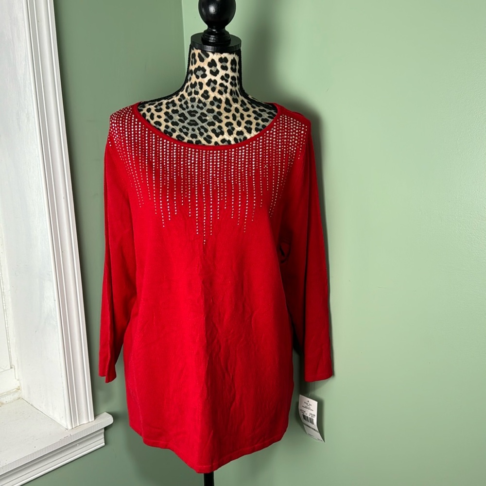 NWT Ruby Rd. Red sweater 1X